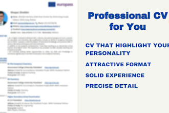provide academic CV, resume and academic cover letter