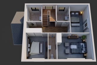 create 3d model of 3d floor plan for your house