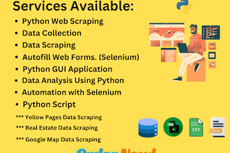 do web scraping, automation, and data analysis using python