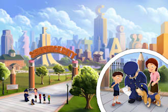 illustrate your childrens story, no ai, real human artist