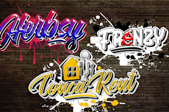 design graffiti logo for your name word or items