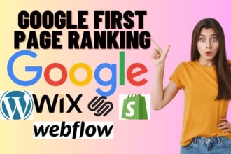 make website SEO wordpress shopify wix squarespace webflow for google ranking