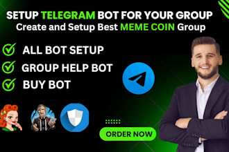 make telegram group bot and setup professional bot for your meme coin group