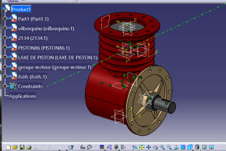 3d modeling, 2d drawing, cad, simulation, assembling, rendering by catia v5