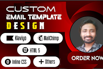 design custom HTML, klaviyo or mailchimp email template newsletter