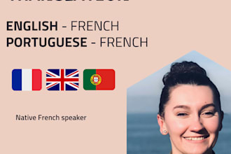 translate portuguese and english content into french
