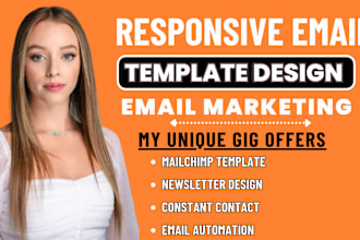 design responsive HTML email template, newsletter, omnisend, mailwizz in 24hours
