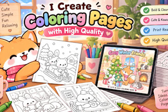 create coloring pages and cover for you