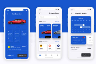build car renting app, car dealership app, car wash app, fleet management