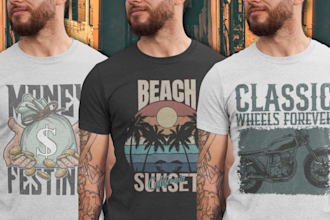 design a unique and custom retro vintage graphic t shirt