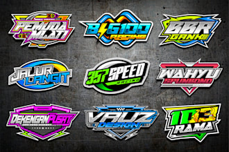 make a racing number logo for tshirt design
