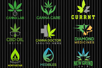 do the best cannabis, hemp, weed and marijuana logo design