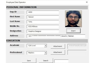 create userform, macro, vba, formulas in ms excel