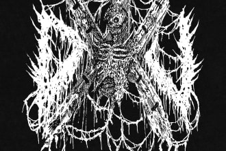 create raw brutal and dark illustration with pen and ink