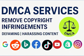 report to delete copyright from instagram google,tiktok,reddit,fb,yt under dmca