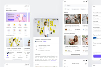 create custom mobile app UI UX design or UI UX app design
