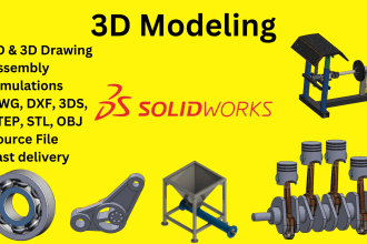 design 2d and 3d cad model step stl 3ds obj dxf dwg using solidworks