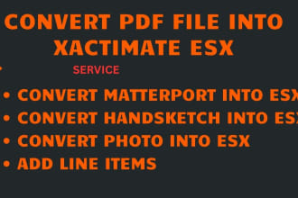 do quick and reliable PDF to xactimate esx file conversion