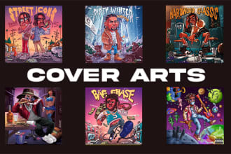 design cartoon illustrative album or single cover art