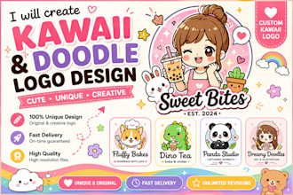 draw a kawaii pattern with cute cartoon doodles