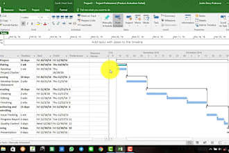 create gantt chart, schedule ,webs in ms project,