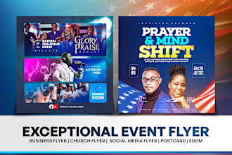 design church flyer, event poster, postcard, programme for events