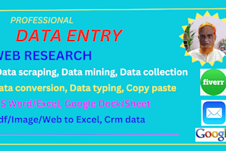 do data entry and web research job