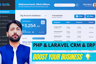 develop custom PHP laravel web based CRM for your business