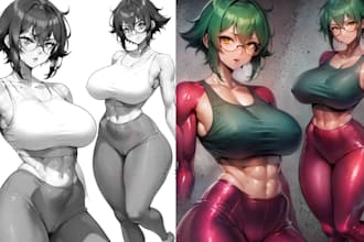 color the comic or line art using ai any style
