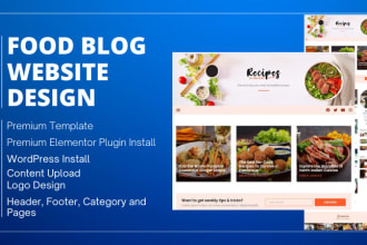 do wordpress food blog website design