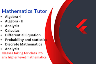 teach mathematics algebra, calculus, discrete, statistics