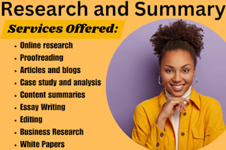 conduct your research and write a summary