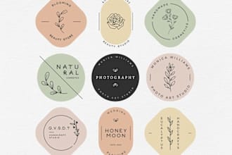 make a watercolor feminine signature elegant boho logo