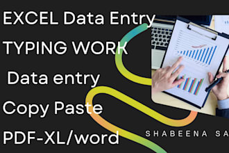 do fastest excel data entry typing, pdf to word, excel data entry