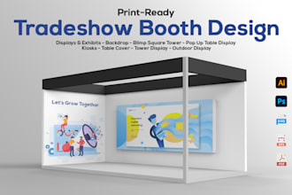 design professional tradeshow booth, tent, backdrop, exhibition design