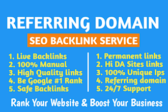 build referring domain SEO backlinks for google ranking