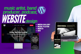 create music website for musician, band or studio