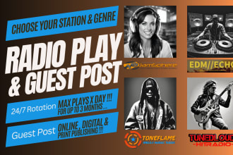 play your original song on radio and publish your guest post
