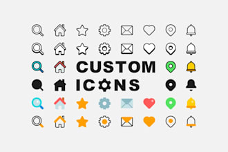 design minimalist custom icons for your app website or brand
