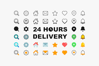 design professional custom icons for web, app, or brand use