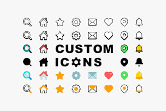 design minimalist custom icons for your app website or brand