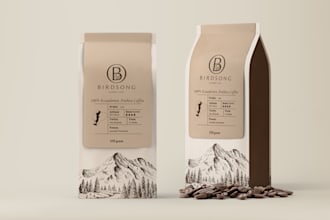 do coffee or tea  packaging, bag, label design for you