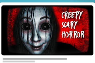 design horror, creepy and scary thumbnails for youtube