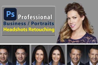 do professional photo retouching for business headshots, portraits