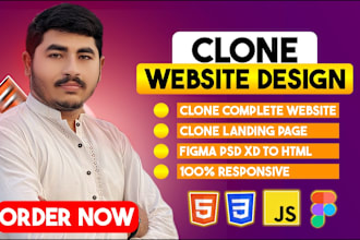 copy clone static website or landing page using HTML CSS and js