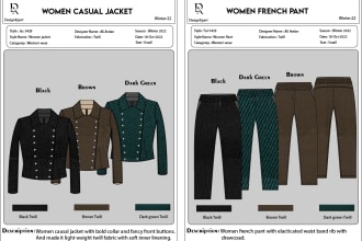 create versatile techpack of women apparel designs