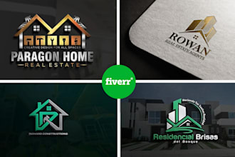 design property, construction, home and real estate logo