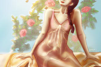 draw a cute disney cartoon couple, single or family portrait