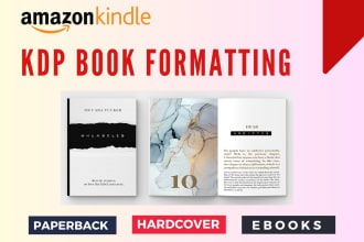 do book formatting, layout designing and publishing for amazon KDP