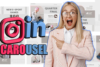 be your social media post designer for linkedin and instagram carousel